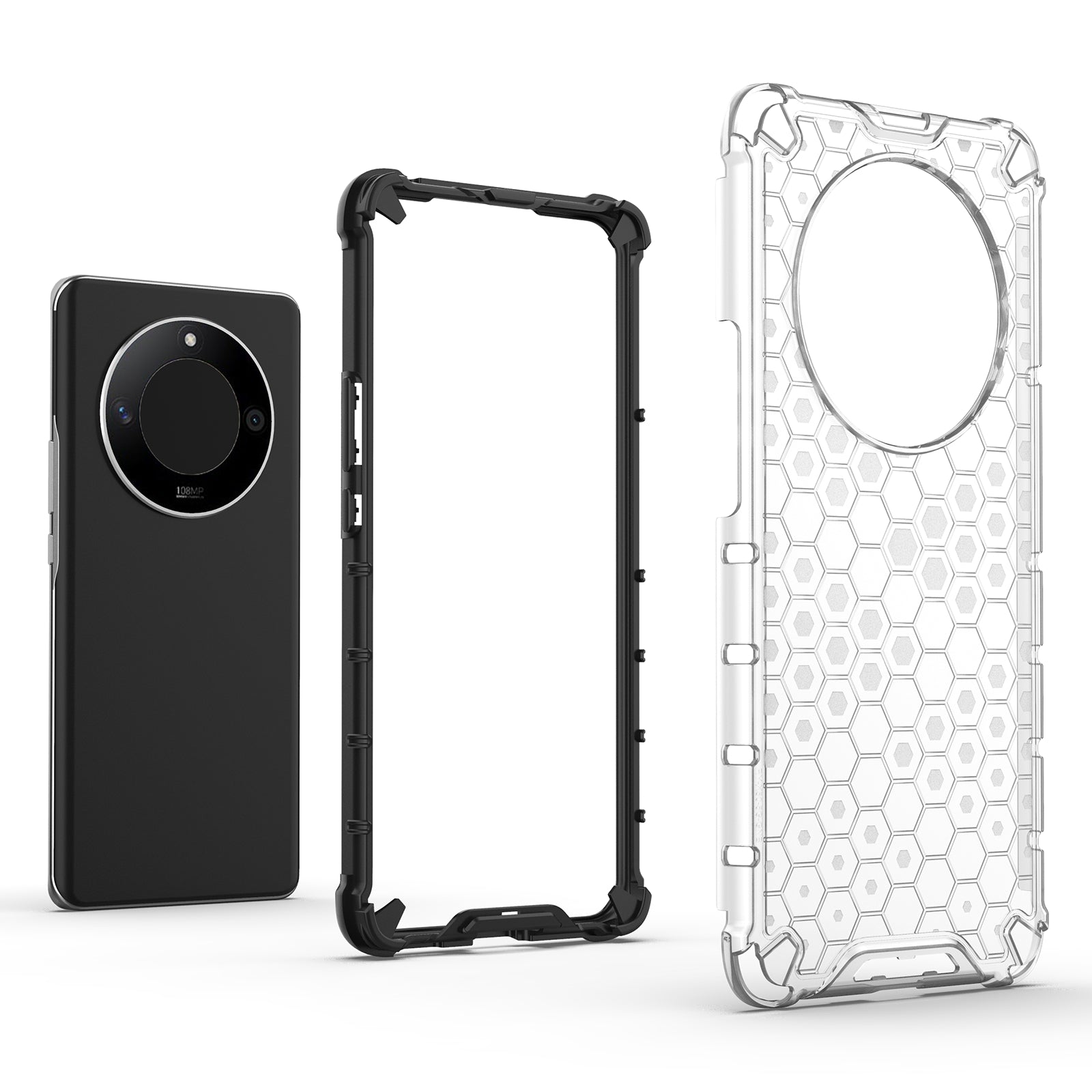 For Honor X50 5G / X9b 5G / Magic6 Lite 5G Case PC+TPU Anti-scratch Phone Shell with Honeycomb Design For Honor X50 5G / X9b 5G / Magic6 Lite 5G Case PC+TPU Anti-scratch Phone Shell with Honeycomb Design
